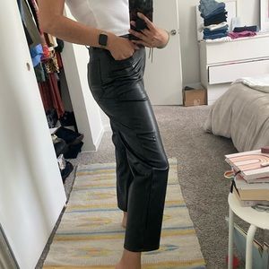 Abercrombie faux leather straight high waisted pants